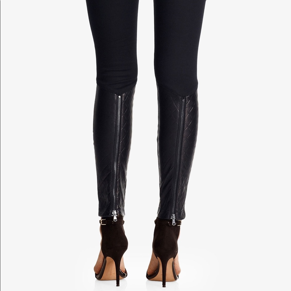 Hudson Krista Black Super Skinny Jeans w/Leather